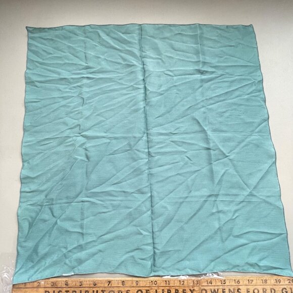 Vintage Square Scarf Lightweight Textured Blue Neck Wrap Bandana Retro - Picture 2 of 5